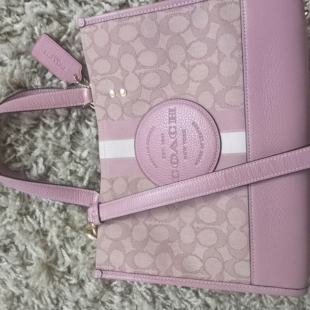 Coach Pink Dempsey Crossbody Tote Like New - Picture 3 of 10